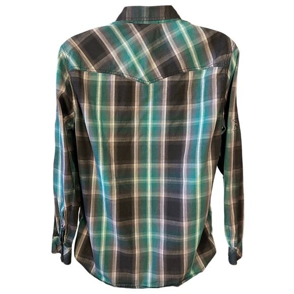 Rock & Republic Checked Western Style Button Down Size L - Picture 3 of 7